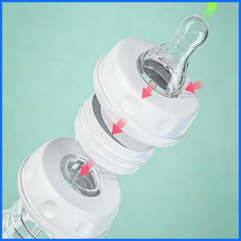 Bình Trẻ Em 240ml Silicone Chống Rò Rỉ Với Núm Vú Ống Hút Chống Dính Bình Sữa Sippy Cup Cho Bé Trai Bé Gái junlavn
