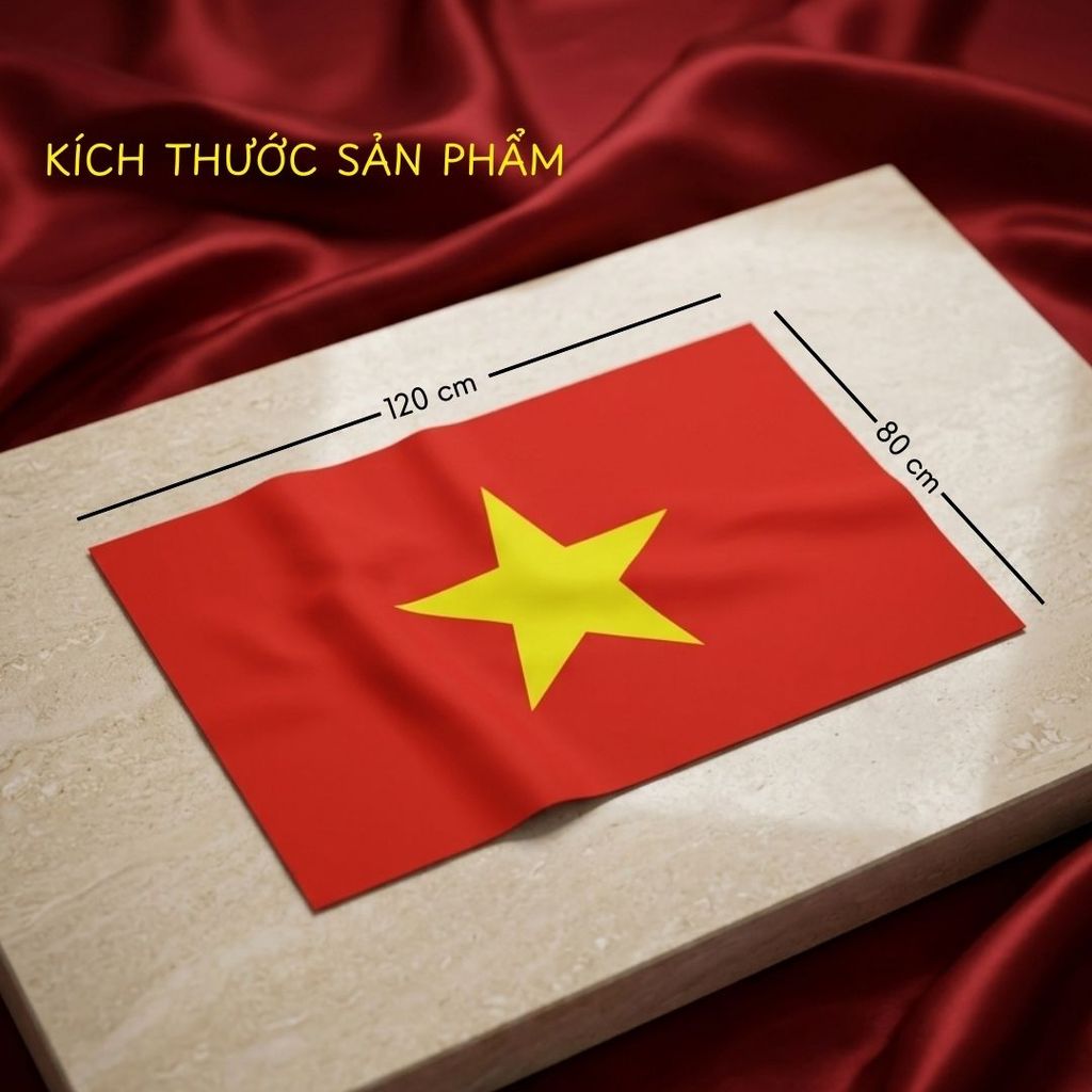 Cờ Tổ Quốc Việt Nam 70x105cm Lụa Satin Dày Đẹp Cao Cấp – In 2 Mặt Sắc Nét, Treo Nhà, Treo Ban Công, Lễ 30/4 – 2/9