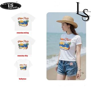 Áo thun du lịch, Phan Thiết from oversize và babytee, có 2 màu trắng và đen, chất thun 250gsm