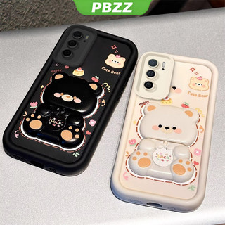 Ốp Lưng Cho OPPO Reno 6 4g oppo a16 reno 6z 5g reno6 z 5g Vỏ Điện Thoại Vỏ Mềm Silicon Chống Sốc Thiết Kế Mới Thẩm Mỹ Gương Xoay Gấu Dễ Thương Có Giá Đỡ JTXXZJ01