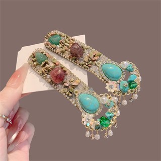 MAUROPOLI Trung Quốc Retro Nhiều Màu Sắc Full Kim Cương Bên Kẹp Tinh Tế Tua Rua Hoa Kẹp Tóc Thời Trang Thời Trang bb Kẹp Tóc Phụ Kiện Tóc Nữ