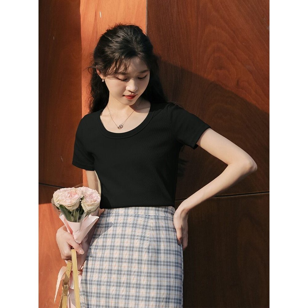Áo thun ngắn tay Mutu Cotton nữ thiết kế mới mẻ Inspired by INS và phong cách Niche phù hợp mùa hè