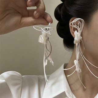 Bông tai dài vỏ Su Bai thiết kế nhỏ với nhiều lớp