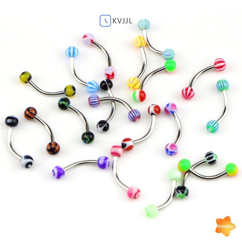 Trang sức xỏ khuyên mới: thép không gỉ barbell cong cho lông mày và tragus - bộ 20 chiếc