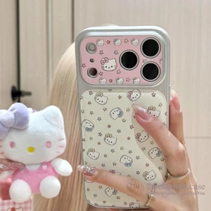 Phim Hoạt Hình Dễ Thương Màu Kẹo Ngôi Sao Kt Mèo Da Ốp Lưng Điện Thoại iPhone 17 16 15 14 13 12 11 Pro Max X Xr Xs Max