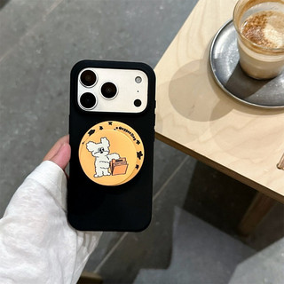 Ốp bảo vệ chân đế họa tiết chú chó con dễ thương cho iPhone 11 12pro 13promax 15pro 15promax 14promax 14 pro 16 pro max 16 plus 17 pro 17 promax chain silicon bảo vệ