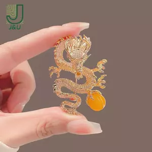 Trâm cài áo kim cương phong cách Trung Quốc rồng bay, trang sức thời trang dành cho nữ trong các bữa tiệc