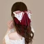 SHUPUN Cherry Nơ Ruy Băng Móng Vuốt Tóc, Cao Cấp Cảm Giác Siêu Cổ Tích Nữ Ruy Băng Móng Vuốt Tóc, Lưng Ngọt Ngào Đầu Updo Phong Cách Trung Hoa Vintage Kẹp Cá Mập Phụ Kiện Tóc