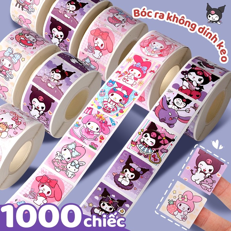 Cuộn 500 Sticker Để Khen Thưởng, Bộ Tem Dán Hoạt Hình Cute Với Thiết Kế Đơn Giản Và Ngộ Nghĩnh