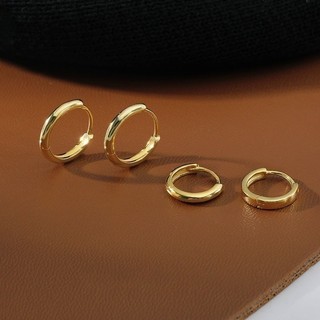 Bông Tai Tròn Màu Vàng Tối Giản Pin Bông Tai Thoải Mái Tai Trang Sức Cho Nữ Quà Tặng Thời Trang Hàn Quốc
