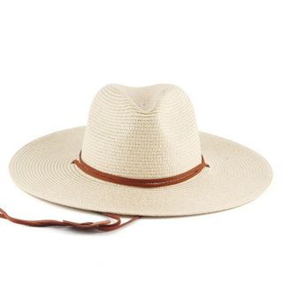 Nón Cói Phớt Panama Unisex Quai Da Cá Tính - Mũ Cói Đi Biển Thời Trang - Kho sỉ gia dụng alulu