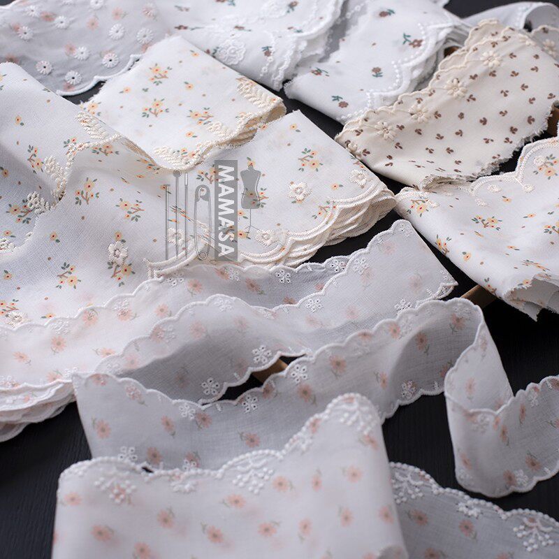 Quần áo handmade thêu ren từ vải cotton mềm, phong cách nông thôn, 1 yards