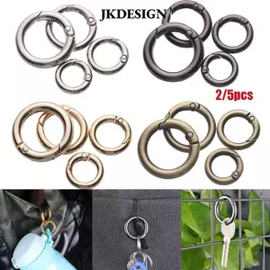 Móc chìa khóa mùa xuân O-ring màu vàng đen bạc, làm từ hợp kim kẽm mạ bền đẹp