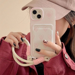 DànhCho IPhone 17 16 15 14 13 12 11 ProMax XR XS Max 78 Plus Màu hồng tình yêu lanyard trường hợp điện thoại