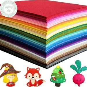 PUSKY - 20 Chiếc Vải Nỉ Mềm 20 Màu Cho DIY và Handmade, Vải Không Dệt 1mm