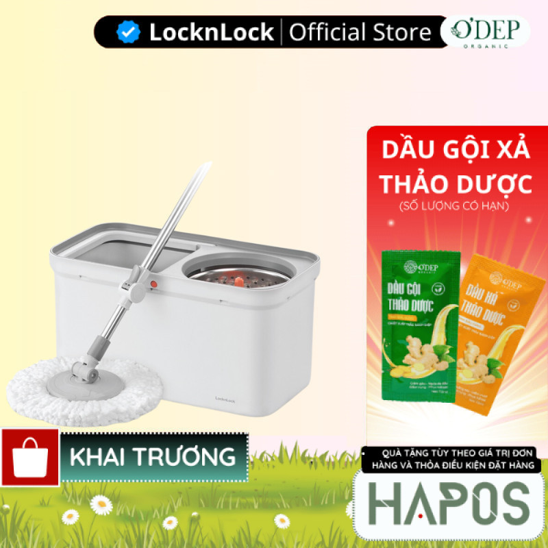 Bộ cây lau nhà LocknLock Chính hãng, xoay 360 màu xám ETM440GRY - HAPOS ...