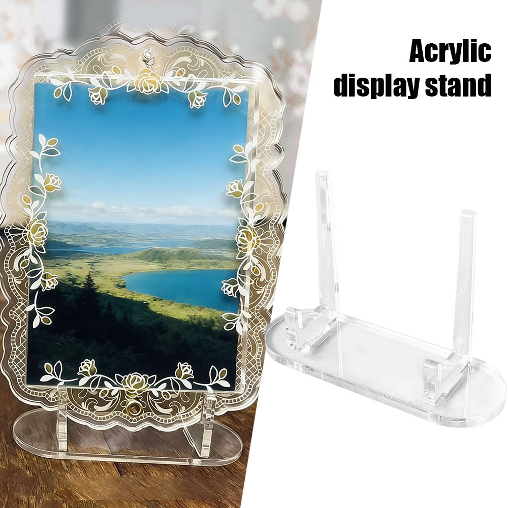Acrylic Đa Năng Hiển Thị Giá Đỡ Tấm Thẻ Khung Thẻ Căn Cứ Trong Suốt
