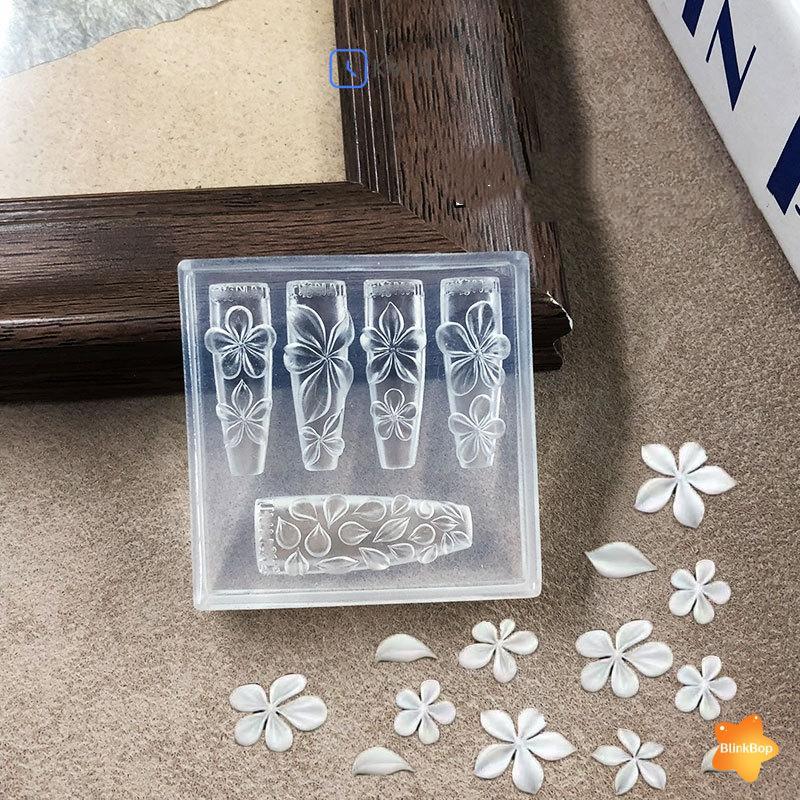 [KvJJL-t] Khuôn nghệ thuật làm móng hoa silicon 3D Mẫu cánh hoa có thể tái sử dụng cho Salon Thiết kế móng tay DIY Phụ kiện làm móng tay mới