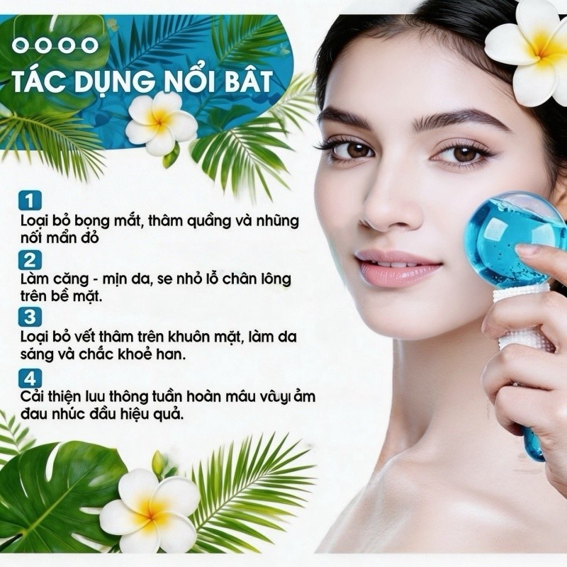 【Hot】Massage mắt: Quả cầu thủy tinh lạnh. Săn chắc da, thu nhỏ lỗ chân lông, giảm sưng tẩy, chườm nóng/lạnh!
