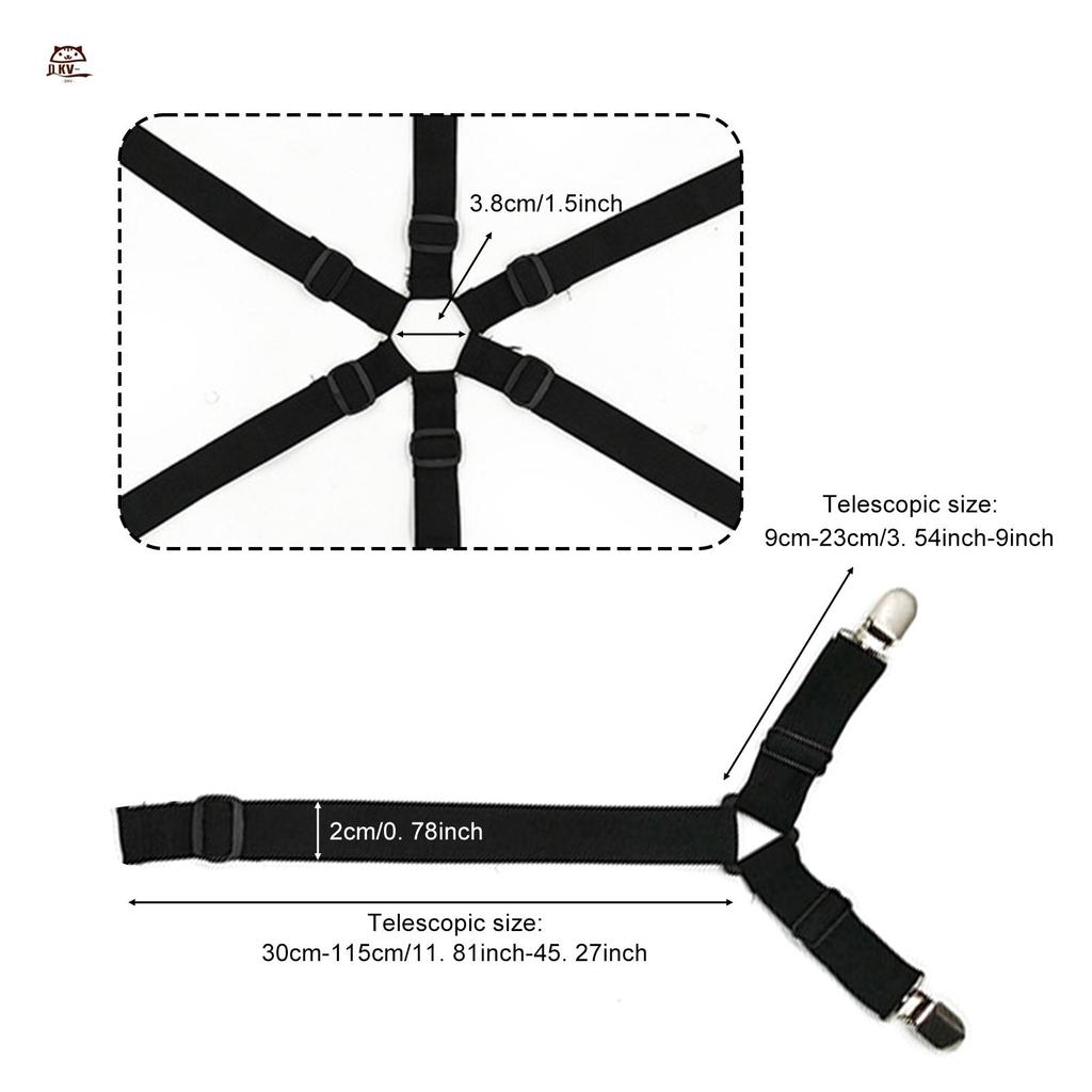 Dây buộc ga trải giường Crisscross Giữ ga trải giường chắc chắn và bó sát Kẹp ga trải giường Thích hợp cho các góc và nệm