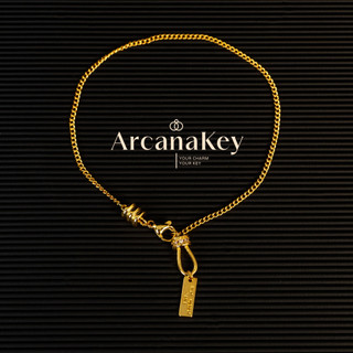 Dây chuyền vuông phong cách Hàn Quốc, trang sức mùa hè đơn giản và sang trọng [ArcanaKey]