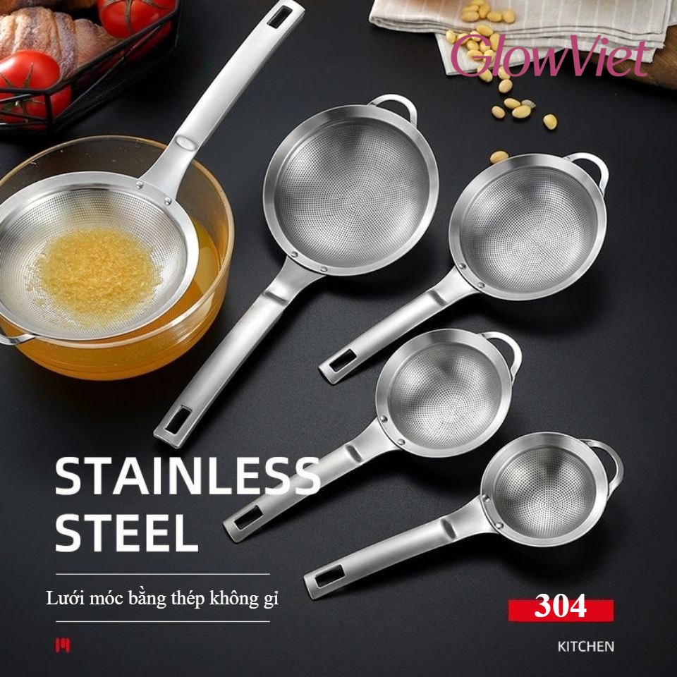 Rây Lọc Inox 304 đa Năng, Chống nóng tai gác, Chống gỉ và chống dính, Đa Năng Bếp, Dễ dàng vệ sinh