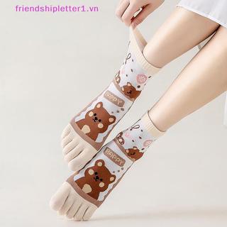 {FH Fashion} Tất nữ năm ngón mùa thu đông Phim hoạt hình dễ thương xẻ ngón chân thoáng khí Nhật Bản dành cho nữ Tất ngón chân Harajuku.
