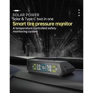 2026 Cảm Biến Áp Suất Lốp Ô Tô TPMS Màn Hình Led Màu Pin Hỗ Trợ Năng Lượng Mặt Trời,cảnh báo bằng tiếng Việt