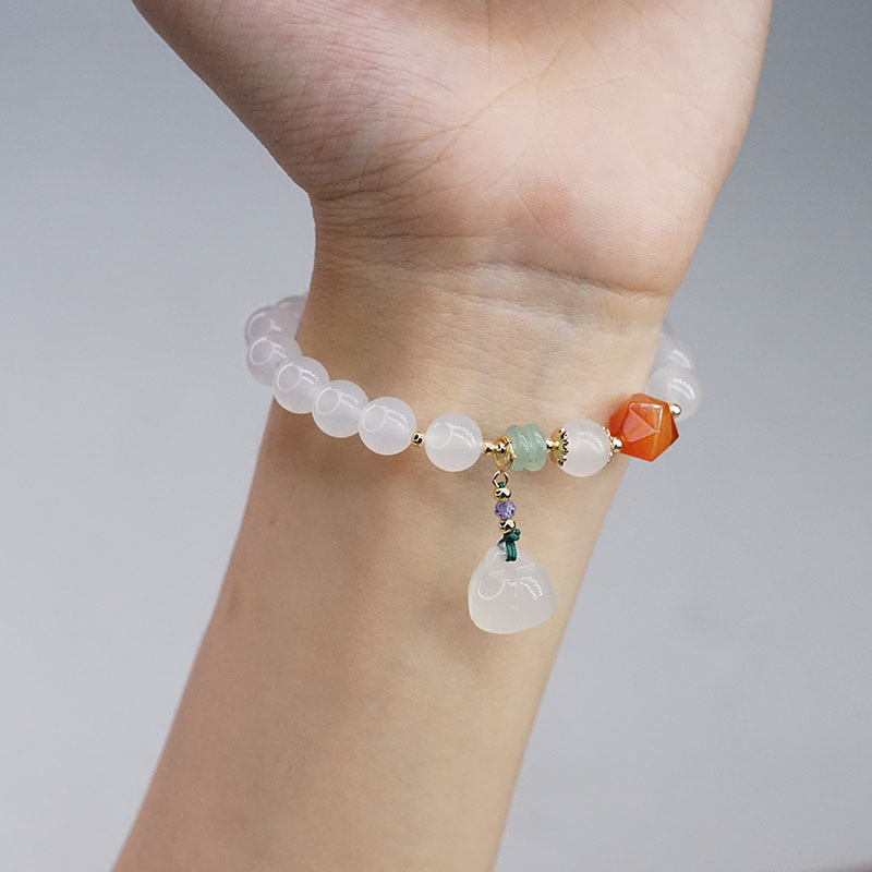 Vòng tay Chalcedony có thể tháo rời dễ thương thời trang