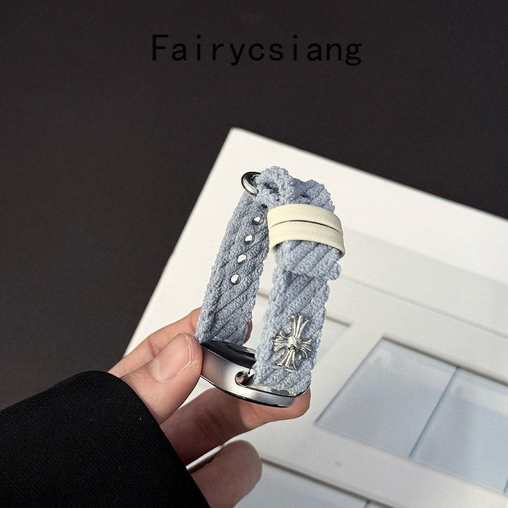 Corduroy Mới Thích Hợp Cho Xiaomi 10 9 8 Phiên Bản Dây Đeo Thủ Công Cho Miband 10 Dây Đeo Tay Gốm Có Thể Điều Chỉnh Dây Đeo Đồng Hồ