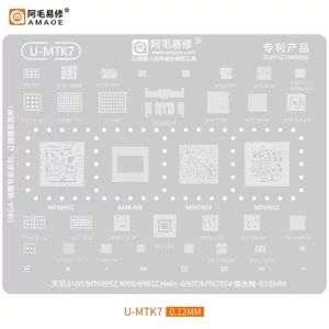 9 Cái / bộ Amaoe U-MTK: 1- 9 BGA Reballing Stencil Cho MTK EMMC IF / RF / PA WIFI MT6895Z 6983Z MT6989W MT6377W