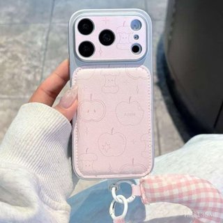 Dây đeo cổ tay ba chiều màu hồng Thích hợp cho iPhone17PROMAX Vỏ điện thoại 16pro / 15 / 14 / 13 / 12