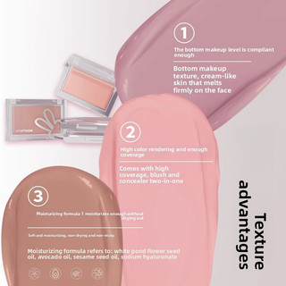 HYNTOOR Đĩa Blush Làm sáng Độ bão hòa nâng cao Co Giãn Màu sắc Mở rộng Khí quyển hàng ngày Di động Đĩa má hồng đơn sắc Trang điểm mặt