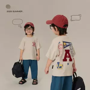 Trẻ Em Vui Nhộn, Cotton, Áo Thun, Chữ "A", Tay, In, Bé Trai