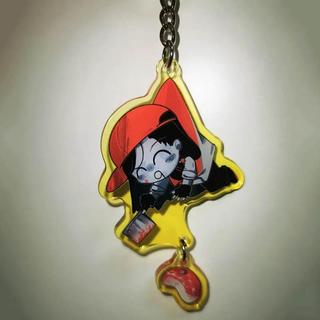 Anime Yi Xi Butcher Vanity Cosplay Keychain Acrylic Pendant Keyring Two-sided Key Chain Bag Accessories Halloween Orname