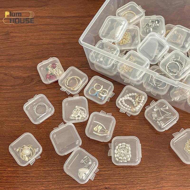 PlumHOUSE 10 Chiếc Hộp Bảo Quản Mini Hộp Nhựa Vuông Trong Suốt Hộp Đựng Rỗng Có Nắp Trang Sức Chia Sẻ Bảo Quản Cho Hạt Nhỏ Trang Sức Nút Tai Thuốc Hoặc Bất Kỳ Tiện Ích Thủ Công Nhỏ Khác VN