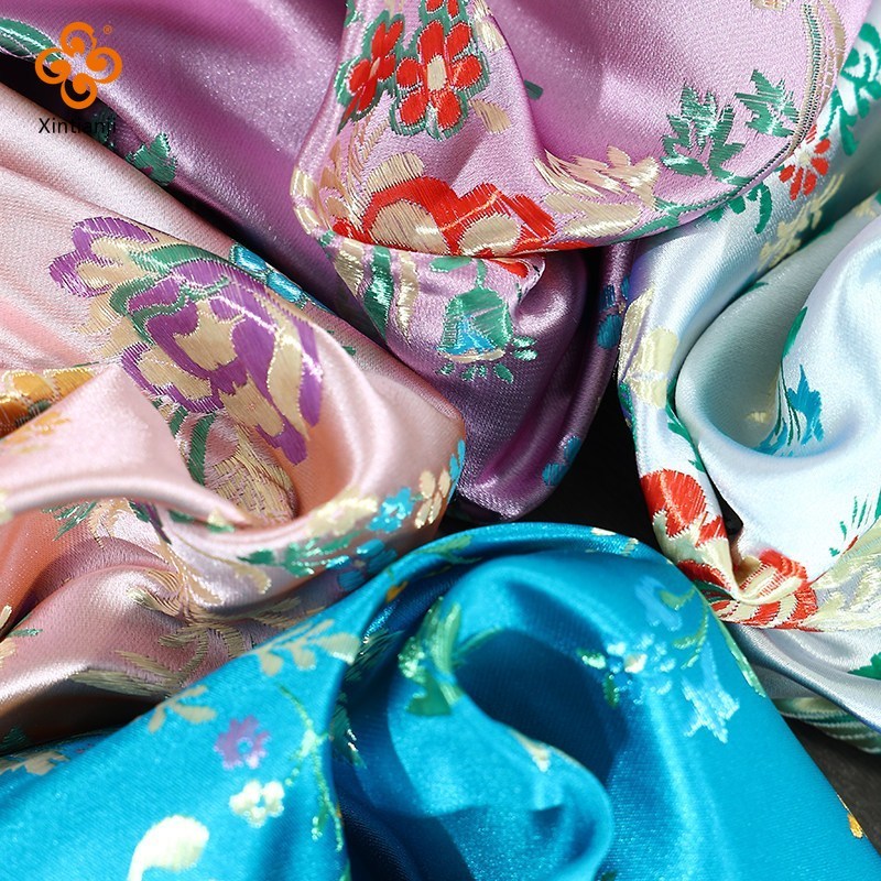 Begonia Hoa Thổ Cẩm Vải Hanfu Kimono Đường Trang Phục Sườn Xám Lụa Satin Vải Quần Áo 0.5 Mét JA28