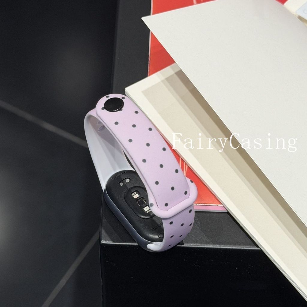 Màu Điểm In Dây Đeo Cho Xiaomi Mi Band 10 9 8 NFC Dây Đeo Tay Có Thể Thay Thế Vòng Tay Cho Mi Band 10 9 Phiên Bản Gốm Đồng Hồ