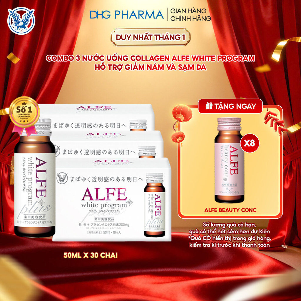 (DEAL ĐỘC QUYỀN) Combo 3 Nước uống Collagen Alfe White Program hỗ trợ ...