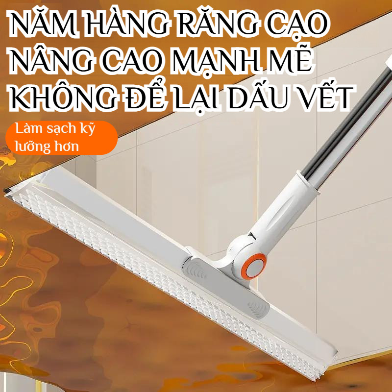 Cây gạt nước sàn & kính 2 mặt lồi silicon 4 trong 1, đa năng cao cấp