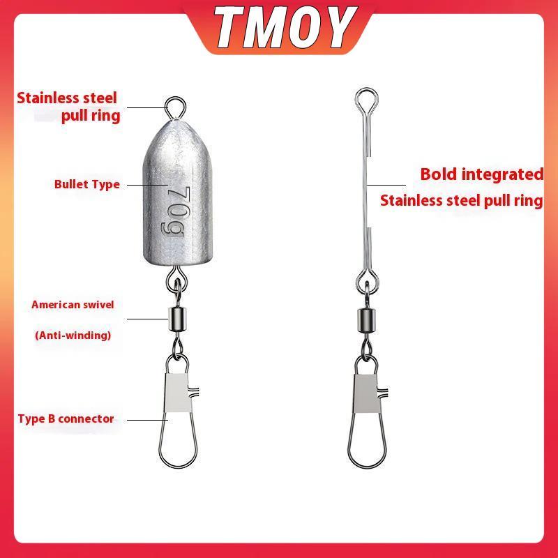 TMOY Bộ 5 Chiếc Chì Chìm Côn Lõm Đáy Dành Cho Câu Cá