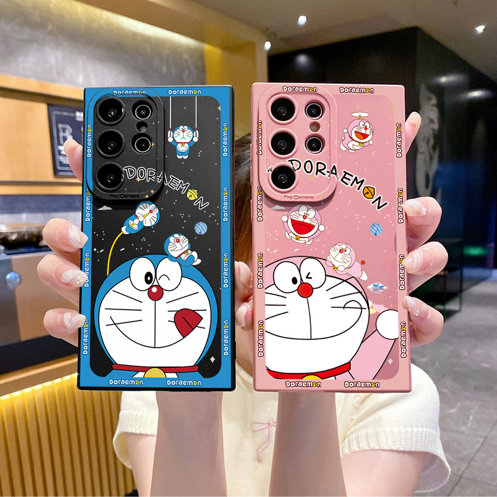 Tương thích với Samsung Galaxy S26 S25 S24 S23 Ultra S22 Plus S21 FE Smile Doremon Vỏ bảo vệ ống kính