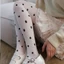 Quần nhung chấm bi đen, Legging vintage Y2K co giãn - Phù hợp mặc hàng ngày và giảm béo