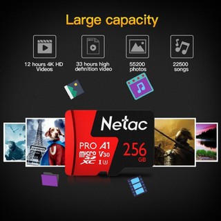 Thẻ nhớ 256Gb 128Gb 64Gb 32Gb  Netac PRO Chuẩn U3 Class 10–chuyên cho CAMERA, Điện thoại, Máy ảnh-BẢO HÀNH 5 năm 1 đổi 1