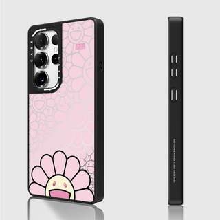 Ốp lưng CASECASE X SMILE (HỒNG) Vỏ hút từ tính màu đen mờ cho gương Samsung Galaxy S26 S25 S24 S23 Ultra Plus Mặt sau cứng có hộp khắc logo
