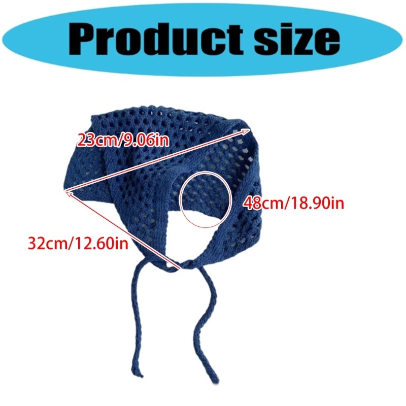 Popular Hollowed Knitted Head Wrap Triangular Scarf Multipurpose Shawl Hip Scarf