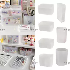 Giá lưu trữ CAST, Dụng cụ sắp xếp máy tính để bàn có hộp lưu trữ nắp, Hộp đựng mỹ phẩm chống bụi trong suốt dung tích lớn