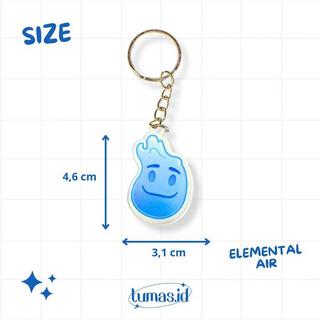 Tumas. ID, Móc chìa khóa Acrylic nguyên tố ngọn lửa và nước, Móc treo túi ganci