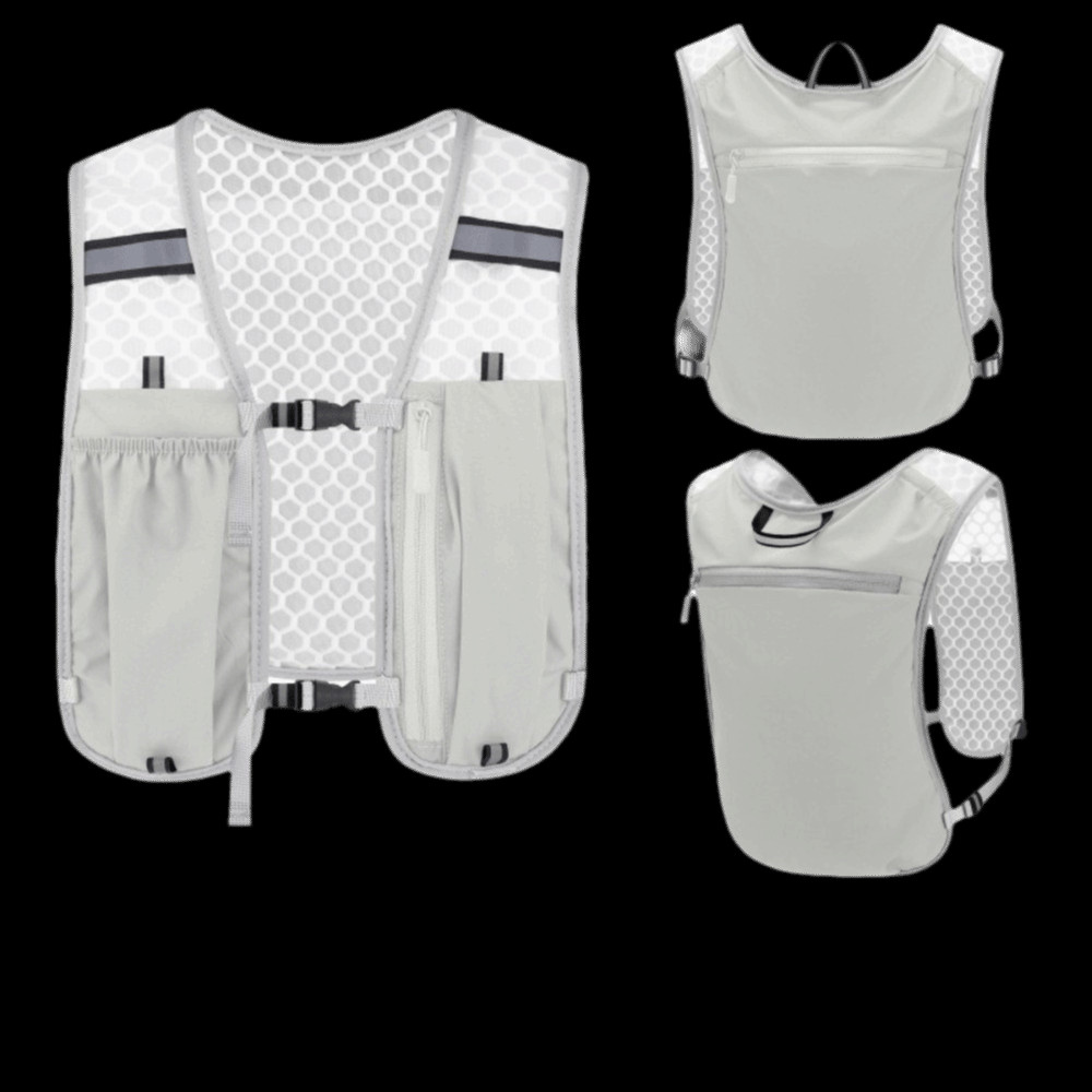 Áo Vest Chạy Bộ Jikk từ Nylon Phản Quang, Chống Thấm Nước, kèm Túi Bình Nước và Giá Đỡ Điện Thoại