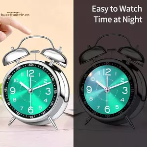 TRTR 4 Inch Im Lặng Báo Động Clo Với Đèn Ngủ Di Động Đa Năng Để Bàn Clo Dành Cho Học Sinh Nhà VN